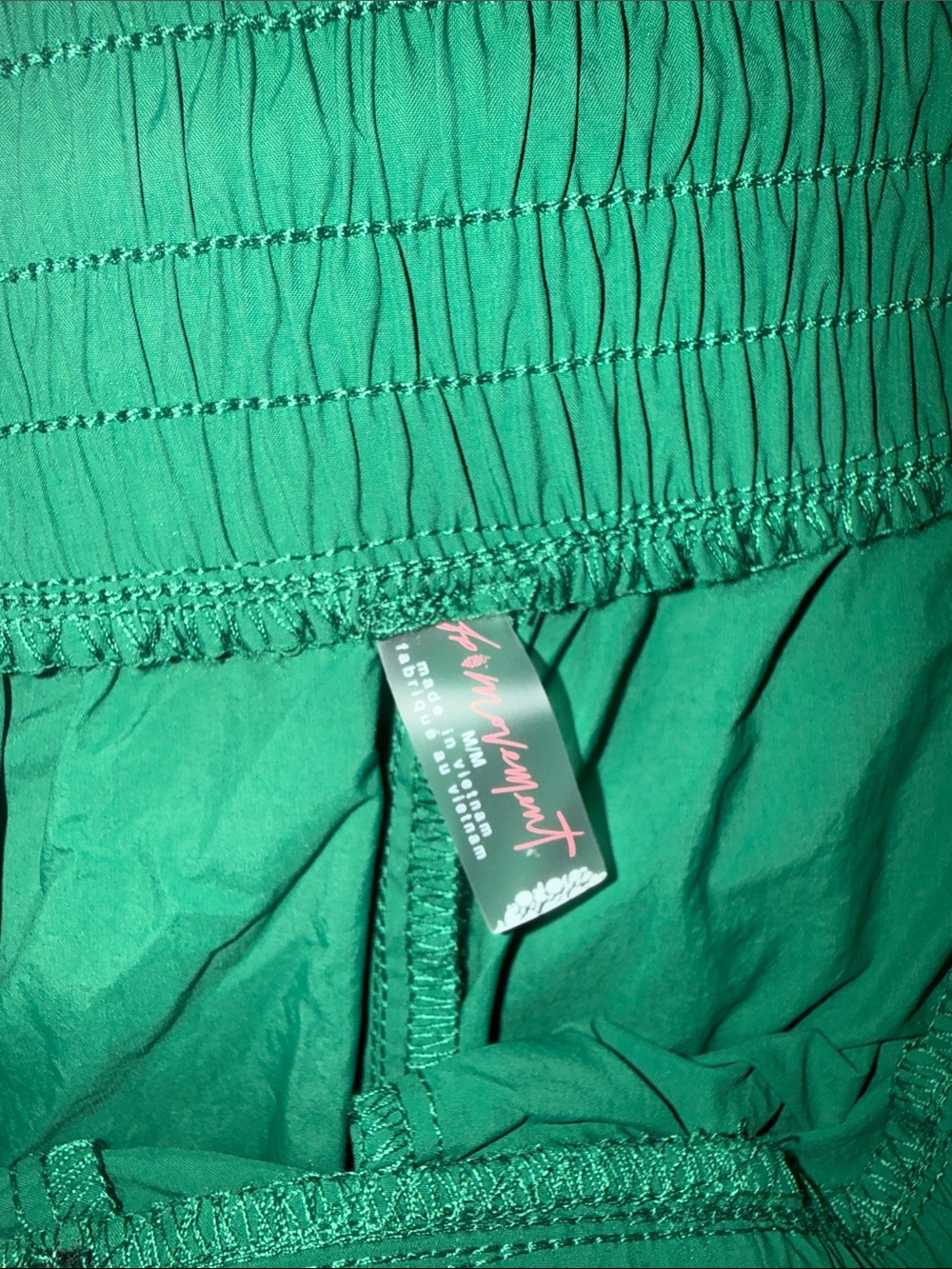 Free People FP Movement Green Jogger Pants with White Side Stripes - Picture 3 of 3